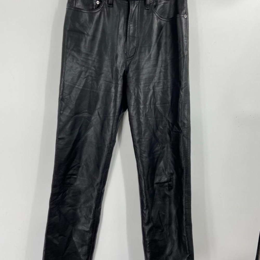 AGOLDE black leather 90's pinch waist pants Size 27 FLAWED